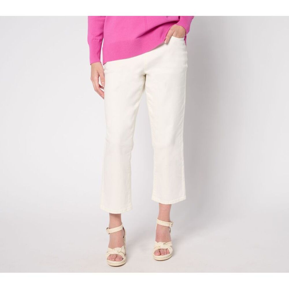 Truth + Style Women's Pants Sz 2 Tall De Novo Twill Cropped Jeans White A686192